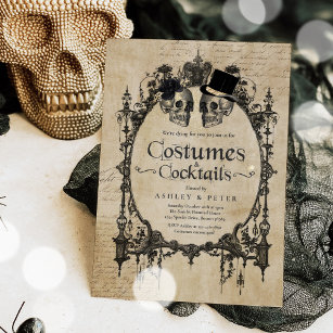 Erwachsener Halloween-Party Vintager Gothic-Schäde Einladung