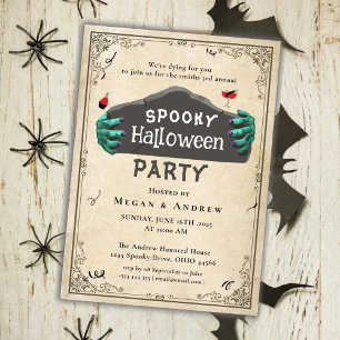 Erwachsener Halloween-Party Vintager Gothic-Schäde Einladung