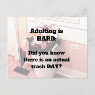 Erwachsener ist HARD Postkarte Mülltag?