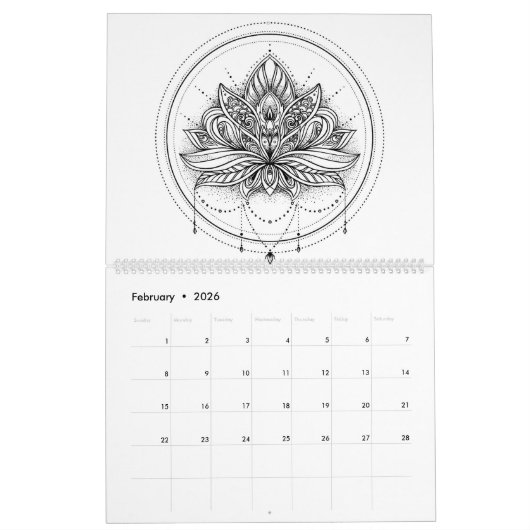 erwachsener Kalender Farbton des abstrakten (Feb 2026)