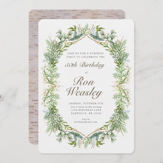 Erwachsener Meilenstein zum Geburtstag Einladung j (Vorne/Hinten)