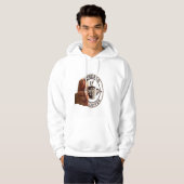 Erwachsener "Powered By Coffee" Premium-Pullover-H Hoodie (Vorne ganz)