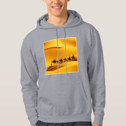 Erwachsener Pullover Hoodie grau SAHARA TOURISMUS (Vorderseite)