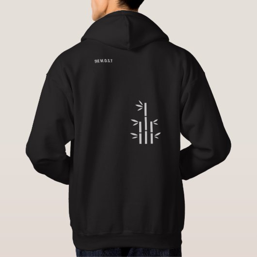 Erwachsener Pullover Hoodie (Schwarz) (Rückseite)