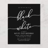 Erwachsener-, Schwarz-Weiß-Party Einladungen (Vorderseite)