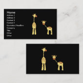 Erwachsener und Baby-Giraffe. Cartoon Visitenkarte (Vorne/Hinten)