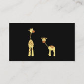 Erwachsener und Baby-Giraffe. Cartoon Visitenkarte (Rückseite)