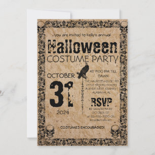 Erwachsener Vintage-Gothic-Halloween-Kostenüm-Part Einladung