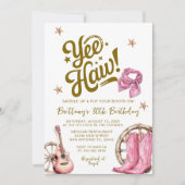 Erwachsener Western Rustikale 30. Cowgirl Geburtst Einladung (Vorderseite)