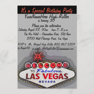 Erwachsenes Geburtstags-Party Las Vegas Einladung