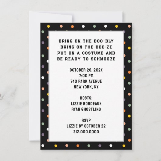 Erwachsenes Halloween-Party Einladung (Rückseite)