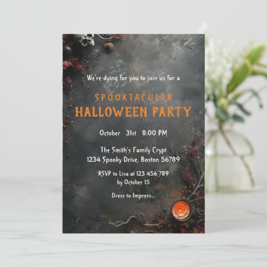 Erwachsenes Halloween-Party Einladung (Stehend Vorderseite)