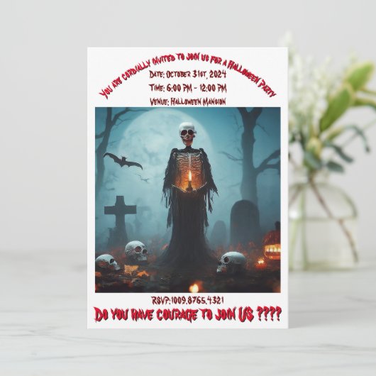 Erwachsenes Halloween-Party Einladung (Stehend Vorderseite)