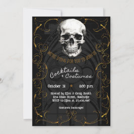 Erwachsenes Halloween-Party Skull Gothic Vintag Einladung