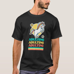 Erwachsenwerden Cute Ironisches Einhorn Retro Rege T-Shirt