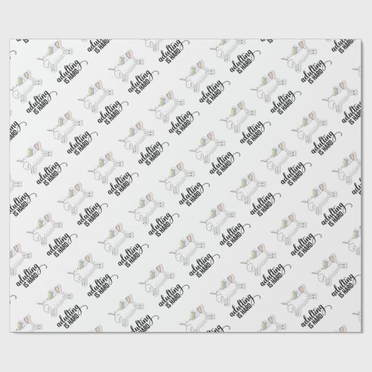 Erwachsenwerden ist schwer lustig geschenkpapier (Flach)