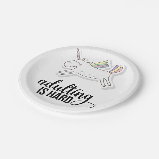 Erwachsenwerden ist schwer lustig pappteller (Schrägansicht)