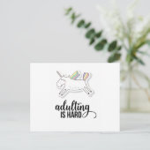 Erwachsenwerden ist schwer lustig postkarte (Stehend Vorderseite)