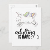 Erwachsenwerden ist schwer lustig postkarte (Vorne/Hinten)