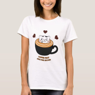 Erwachsenwerden Zweitrangig Süße Katze T-Shirt mit