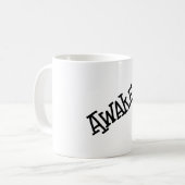 Erwachte Typografie Kaffeetasse (Vorderseite Links)