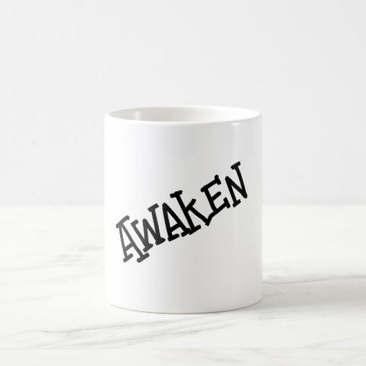 Erwachte Typografie Kaffeetasse (Mittel)