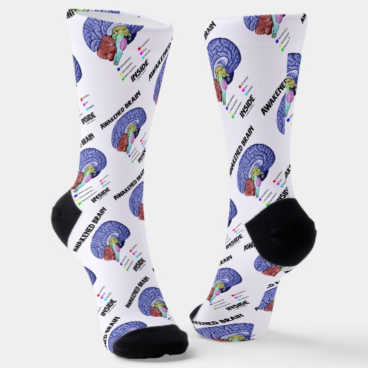 Erwachter Brain Inside Brain Anatomie Geek Spaß Socken (Gewinkelt)