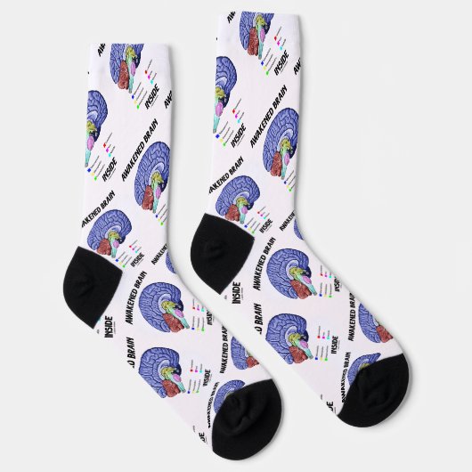 Erwachter Brain Inside Brain Anatomie Geek Spaß Socken (Rechts)