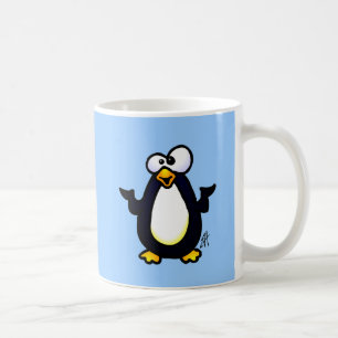 Erwägen des Pinguins Kaffeetasse
