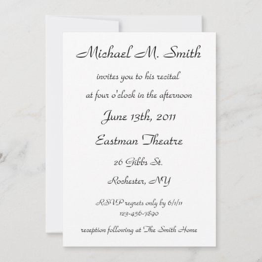 Erwägung - Geige Einladung (Rückseite)