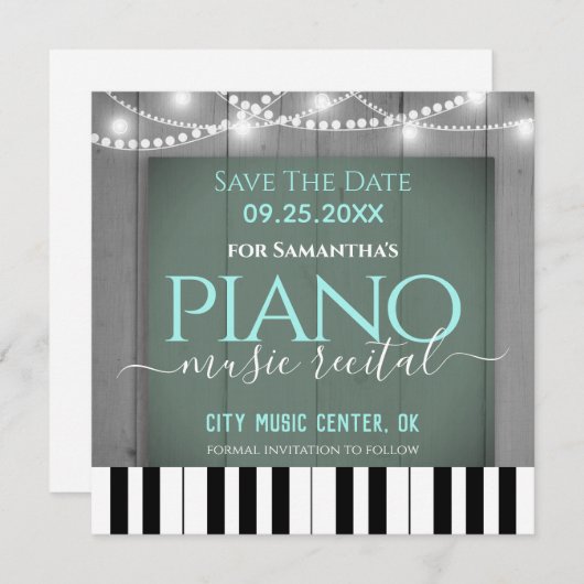 Erwägung Piano Music Save the Date (Vorne/Hinten)