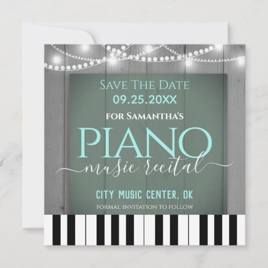Erwägung Piano Music Save the Date (Vorderseite)