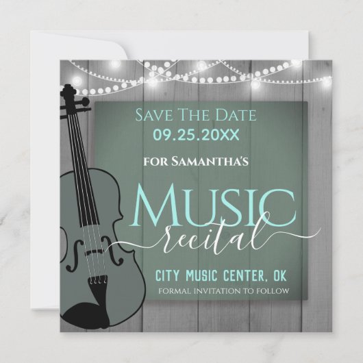 Erwägung Violine Music Save the Date (Vorderseite)