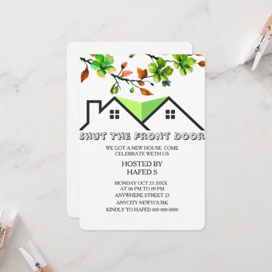 Erwärmung Einladung Haus Erwärmung Einladung H (Vorderseite/Rückseite Beispiel)