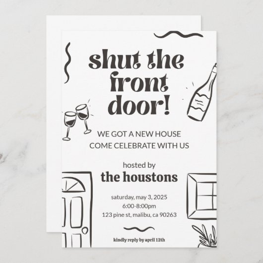 Erwärmung Einladung Haushalt Einladung (Vorne/Hinten)