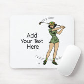 Erwärmung für Golf Lady Golfer Mousepad (Mit Mouse)