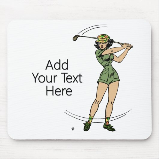 Erwärmung für Golf Lady Golfer Mousepad (Vorne)