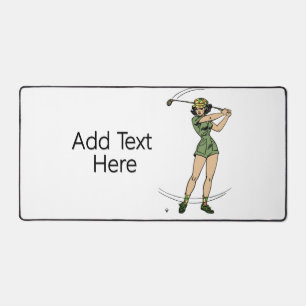 Erwärmung für Golf Lady Golfer Schreibtischunterlage