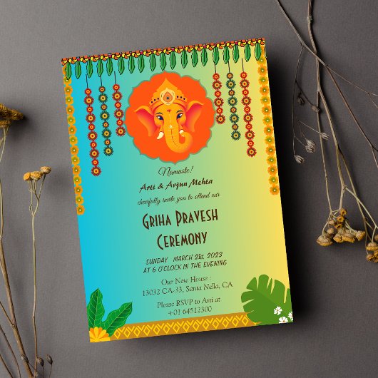 Erwärmung Griha Pravesh Einladung