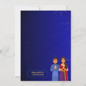 Erwärmung Griha Pravesh Golden Blue Einladung (Rückseite)