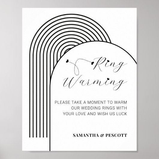 Erwärmung Hochzeitssigne Arch Simple Minimal Rings Poster (Vorne)
