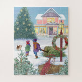 Erwärmung im Herzen Snowscape mit Kindern Puzzle (Vertikal)