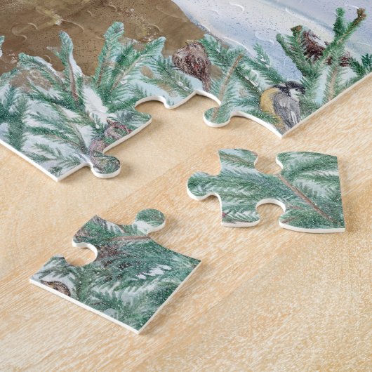 Erwärmung im Herzen Snowscape mit Kindern Puzzle (Seite)