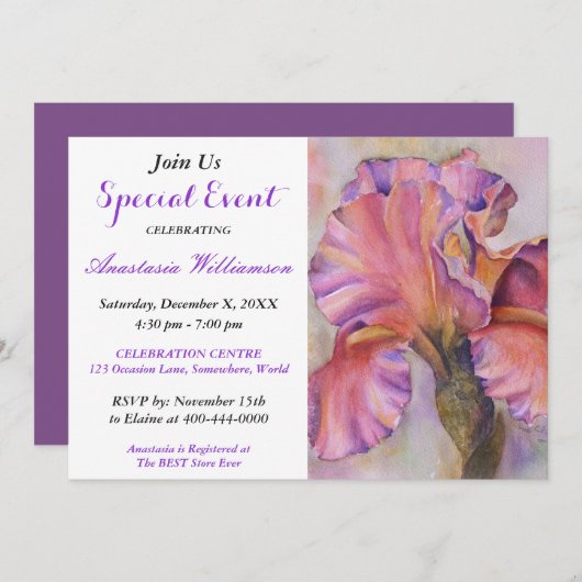 ERWÄRMUNG PARTY EREIGNIS EINLADUNG (Vorne/Hinten)