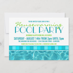 Erwärmung Pool Party Einladungen