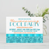 Erwärmung Pool Party Einladungen (Stehend Vorderseite)