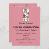 Erwärmung Retro White Stove Vintag Utensitis Einladung (Vorne/Hinten)