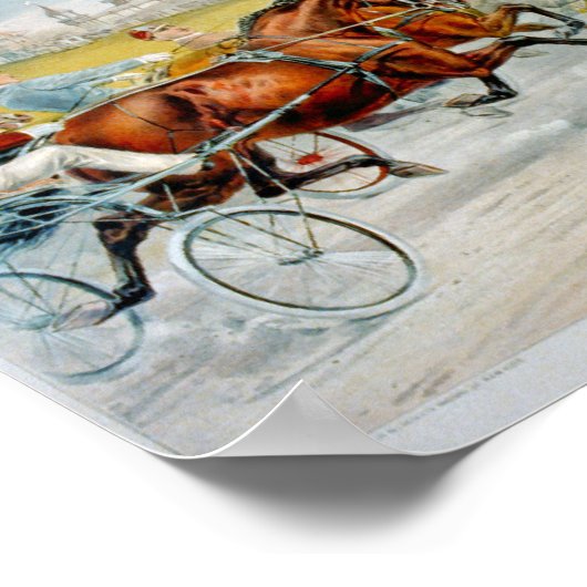 Erwärmung Vintages Pferderennen 1893 Poster (Ecke)