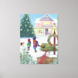 Erwärmung Weihnachten Leinwanddruck