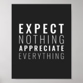 Erwarten nichts schätzen alles Inspirational Poster (Vorne)